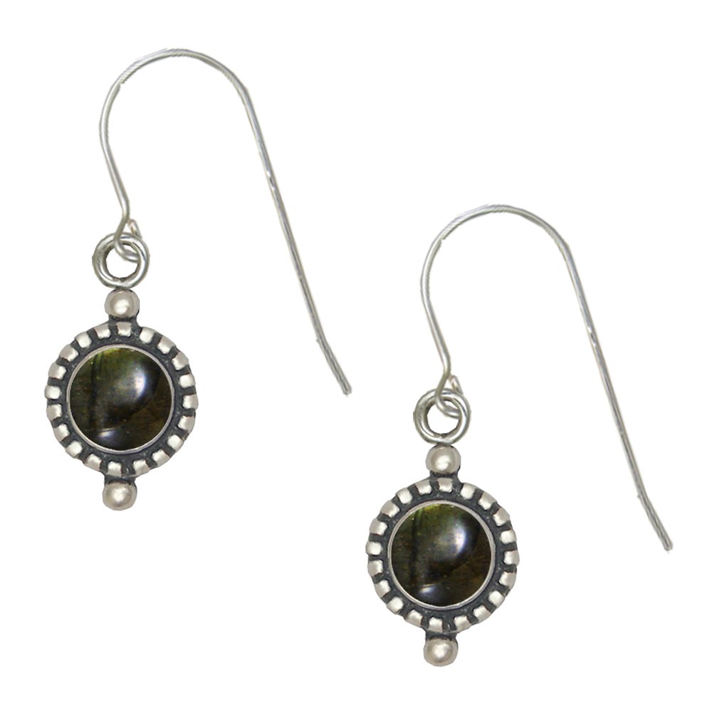 Sterling Silver Little Spectrolite Gemstone Drop Dangle Earrings